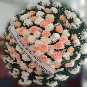 Coroa de Flores Monsenhor com Rosas Salpicadas (Tam: 1,30)