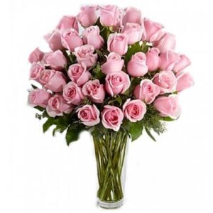 Arranjo no Vaso G com 24 Rosas cor Rosa